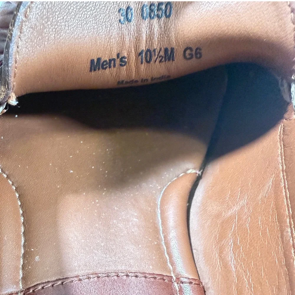 Trask Genuine Handsewn Brown Leather Penny Loafers Men's 10.5M Made in Italy